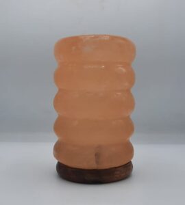 Cylinder Wavy Shaped Salt Lamp (Pink)